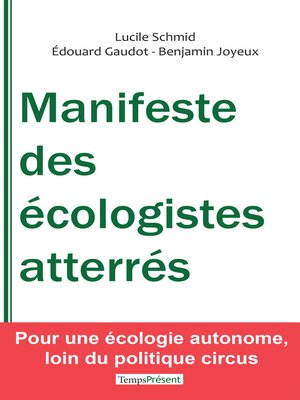 cover image of Manifeste des écologistes atterrés